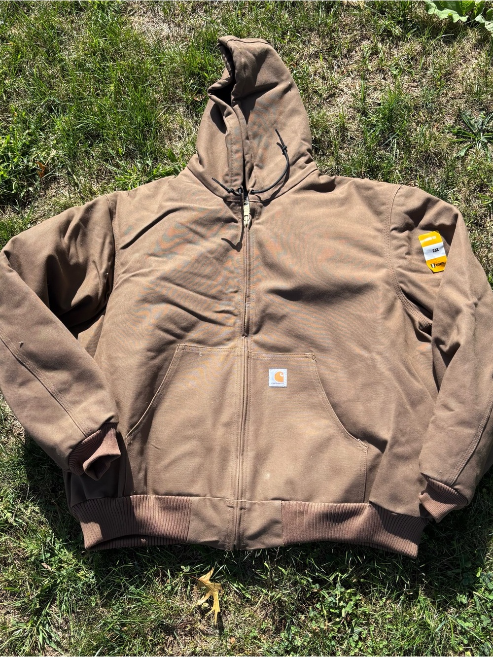 Carhartt Brown Full-Zip Hooded Work Jacket